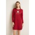 Βαμβακερό Νυχτικό με Μακρυ Μανίκι RED KARANDA (25201-RED KARANDA)