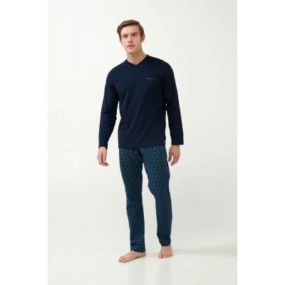 Πυτζάμα S. Jersey με Γεωμετρικό Μοτίβο Κύβων BLUE (21681-BLUE)