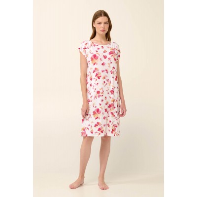 Micromodal Καλοκαιρινό Νυχτικό με Κοντό Μανίκι ROSE TAUPE (22067-ROSE TAUPE)