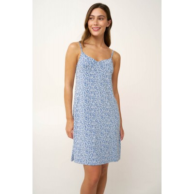 Φλοράλ Νυχτικό Micromodal με Τιράντες BLUE RAIN (24096-BLUE RAIN)