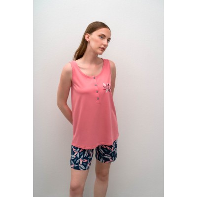 Αμάνικη πυτζάμα με Πατιλέτα PINK ICE (16036-PINK ICE)