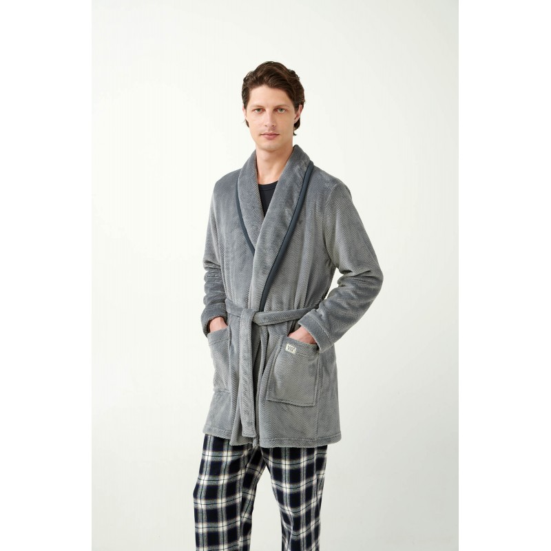 Μονόχρωμη Σταυρωτή Fleece Ρόμπα GRAY (21708-GRAY) Μονόχρωμη Σταυρωτή Fleece Ρόμπα GRAY (21708-GRAY)