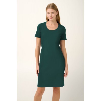 Βαμβακερό Καλοκαιρινό Φόρεμα Rib GREEN DARK SEA (20920-GREEN DARK SEA)