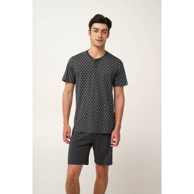 Ανδρική Καλοκαιρινή Πυτζάμα με Πατιλέτα DARK GRAY (24681-DARK GRAY)