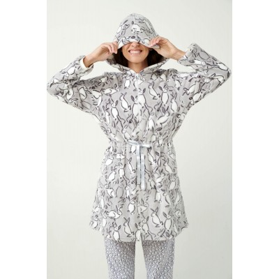 Fleece Ρόμπα με Φερμουάρ LIGHT GRAY (21460-LIGHT GRAY)