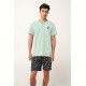 Ανδρική Βαμβακερή Πυτζάμα με Πατιλέτα GREEN SURF (24693-GREEN SURF) Ανδρική Βαμβακερή Πυτζάμα με Πατιλέτα GREEN SURF (24693-GREEN SURF)