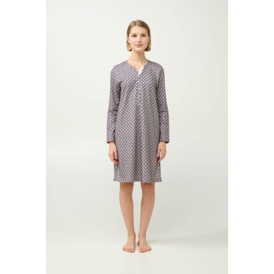 Πουά Φούτερ Νυχτικό με Πατιλέτα SMOKY IRON (23342-SMOKY IRON)