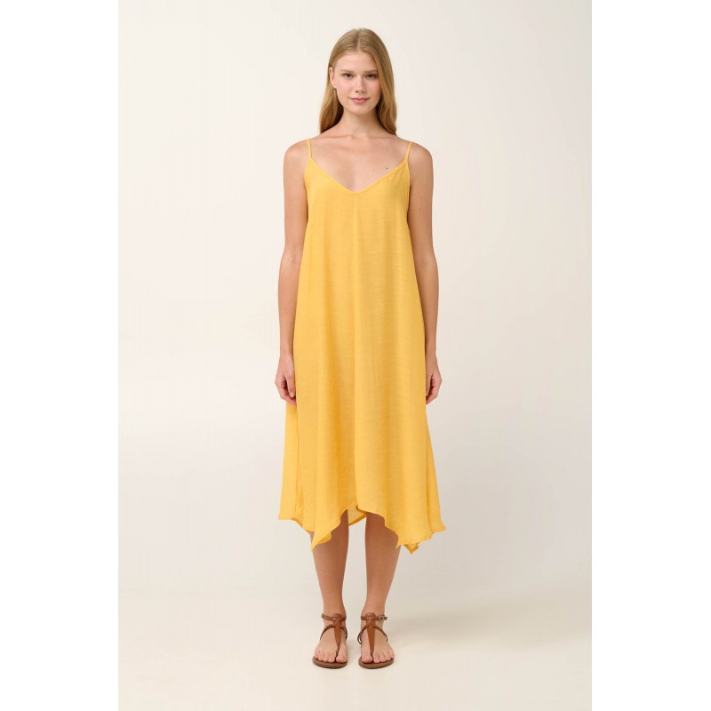 Καλοκαιρινό Φόρεμα με Τιράντες από Viscose Gauze YELLOW GOLD (22875-YELLOW GOLD) Καλοκαιρινό Φόρεμα με Τιράντες από Viscose Gauze YELLOW GOLD (22875-YELLOW GOLD)