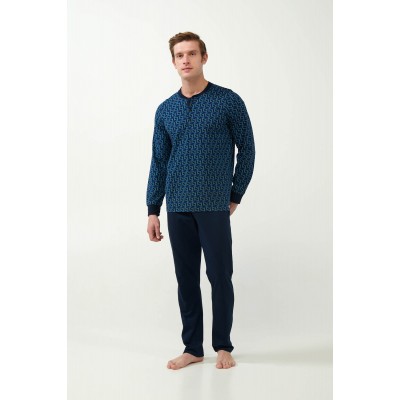 Πυτζάμα S. Jersey με Γεωμετρικό Μοτίβο Κύβων BLUE (21680-BLUE)