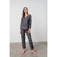 Πυτζάμα με Μακρύ Μανίκι DARK GRAY (17435-DARK GRAY)