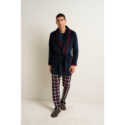Ανδρική Σταυρωτή Fleece Ρόμπα BLUE (25618-BLUE)