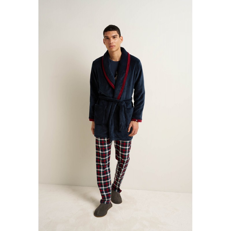 Ανδρική Σταυρωτή Fleece Ρόμπα BLUE (25618-BLUE) Ανδρική Σταυρωτή Fleece Ρόμπα BLUE (25618-BLUE)