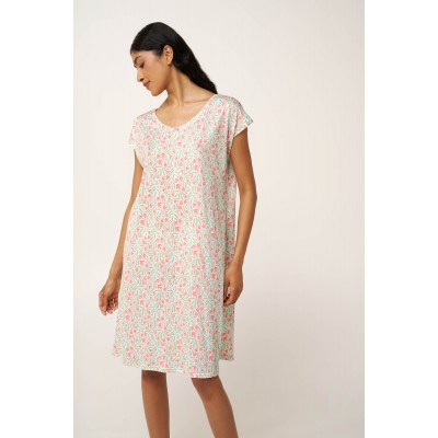 Γυναικείο Φλοράλ Νυχτικό Cotton-Modal MINT GRAY (24073-MINT GRAY)