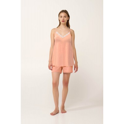 Βαμβακερό Baby Doll με V Λαιμόκοψη SALMON (24905-SALMON)