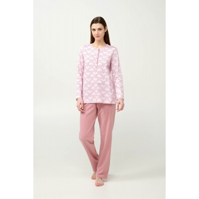 Γυναικεία Φούτερ Πυτζάμα με Πατιλέτα ROSE ELEGANCE (23233-ROSE ELEGANCE)
