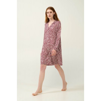 Κουμπωτό Νυχτικό Micromodal με Μοτίβο Ζέβρας RED WINDSOR (23044-RED WINDSOR)