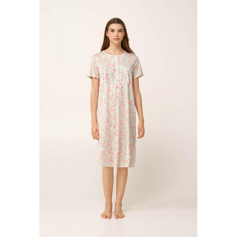 Φλοράλ Νυχτικό Cotton-Modal με Πατιλέτα MINT GRAY (24080-MINT GRAY) Φλοράλ Νυχτικό Cotton-Modal με Πατιλέτα MINT GRAY (24080-MINT GRAY)