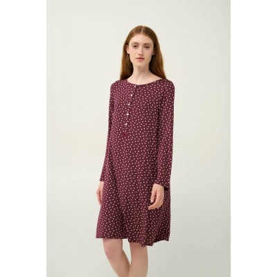 Micromodal Πουά Νυχτικό με Πατιλέτα RED WINDSOR (23029-RED WINDSOR)