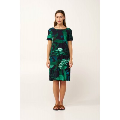 Καλοκαιρινό Viscose Φόρεμα με Μανίκι BLUE (24470-BLUE)