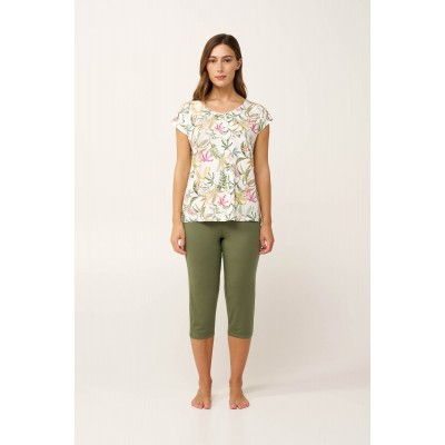 Γυναικεία Micromodal Botanical Πυτζάμα GREEN LODEN (24150-GREEN LODEN)