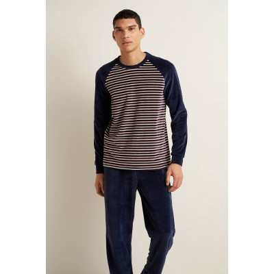 Ανδρική Velvet Πυτζάμα με Ρίγες BLUE BLAZER (25691-BLUE BLAZER)