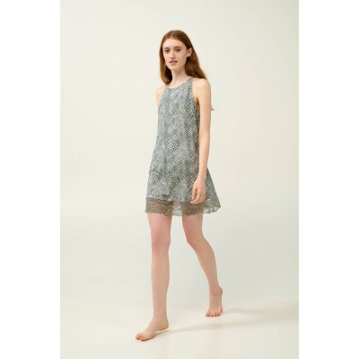 Νυχτικό Micromodal με Πλάτη από Δαντέλα GREEN SAGE (23807-GREEN SAGE)