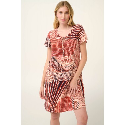 Καλοκαιρινό Φόρεμα από Ποπλίνα RED BRICK (22437-RED BRICK)