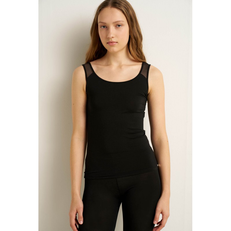 Γυναικείο Αμάνικο Micromodal Φανελάκι BLACK (25154-BLACK) Γυναικείο Αμάνικο Micromodal Φανελάκι BLACK (25154-BLACK)