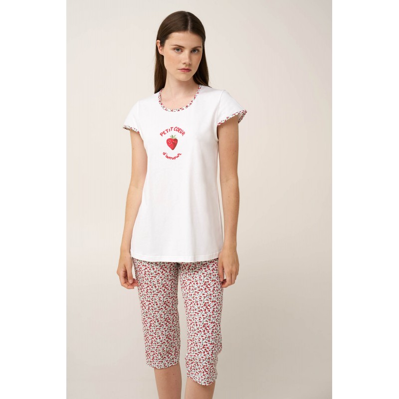 Γυναικεία Βαμβακερή Πυτζάμα WHITE (24261-WHITE)