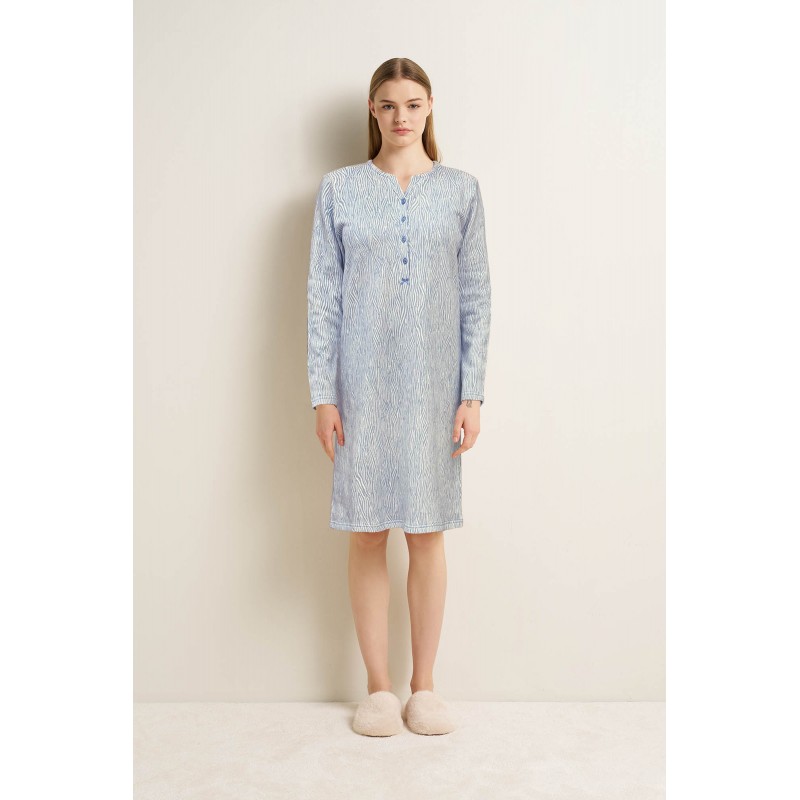 Βαμβακερό Φούτερ Νυχτικό με Πατιλέτα BLUE SERENE (25246-BLUE SERENE) Βαμβακερό Φούτερ Νυχτικό με Πατιλέτα BLUE SERENE (25246-BLUE SERENE)