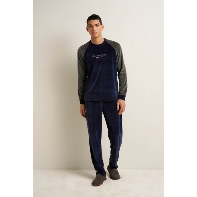Ανδρική Velvet Πυτζάμα με Μανσέτες BLUE BLAZER (25693-BLUE BLAZER)