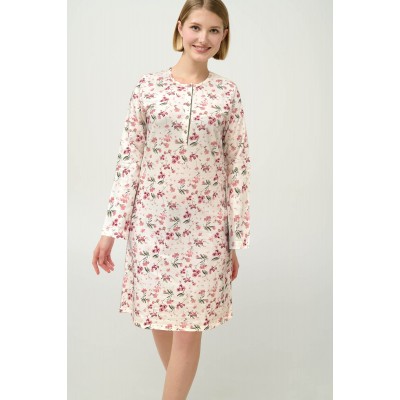 Φλοράλ Φούτερ Νυχτικό με Πατιλέτα GREEN TEA (23914-GREEN TEA)