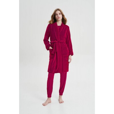 Μονόχρωμη Σταυρωτή Ρόμπα FUCHSIA BERRY (19217-FUCHSIA BERRY)