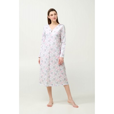 Χειμερινό Βαμβακερό Φούτερ Νυχτικό GRAY SILVER (23294-GRAY SILVER)