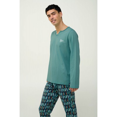 Ανδρική Βαμβακερή Χειμερινή Πυτζάμα TEAL BRITTANY (23660-TEAL BRITTANY)