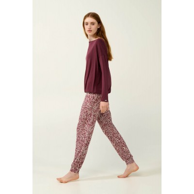 Χειμερινή Γυναικεία Πυτζάμα Micromodal RED WINDSOR (23042-RED WINDSOR)