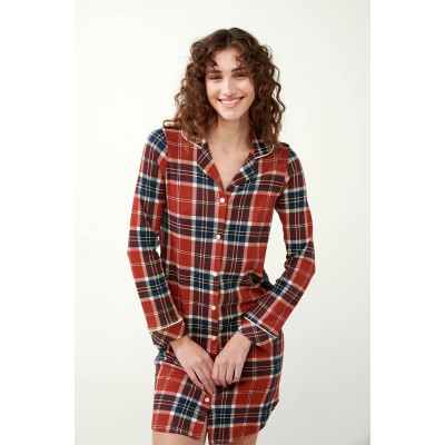 Χριστουγεννιάτικο Νυχτικό με Κουμπιά σε Ταρτάν Μοτίβο BLUE (21511-BLUE)