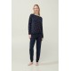 Γυναικεία Πυτζάμα Micromodal με Μανσέτες BLUE BLAZER (23055-BLUE BLAZER)