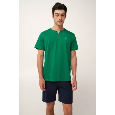 Βαμβακερή Ανδρική Πυτζάμα με V GREEN VERDANT (24703-GREEN VERDANT)