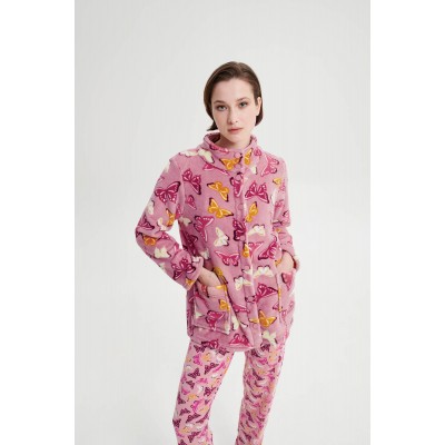 Εμπριμέ Κουμπωτή Ρόμπα ROSE NUDE (19010-ROSE NUDE)