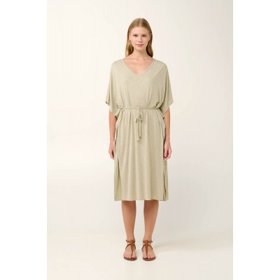 Μονόχρωμο Καφτάνι από Viscose Flama BEIGE SPRAY (22887-BEIGE SPRAY)
