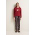 Γυναικεία Βαμβακερή Matching Πυτζάμα RED KARANDA (25615-RED KARANDA)