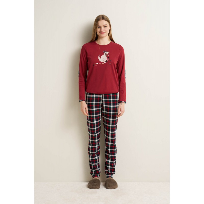 Γυναικεία Βαμβακερή Matching Πυτζάμα RED KARANDA (25615-RED KARANDA) Γυναικεία Βαμβακερή Matching Πυτζάμα RED KARANDA (25615-RED KARANDA)