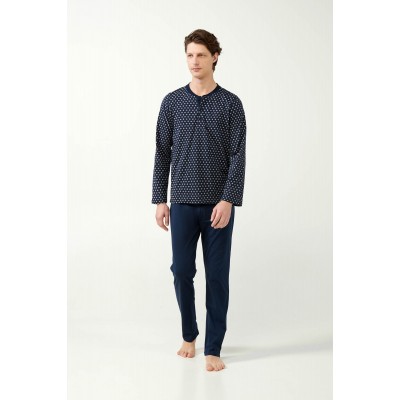 Πυτζάμα S. Jersey με Γεωμετρικό Μοτίβο Ρόμβων BLUE (21690-BLUE)