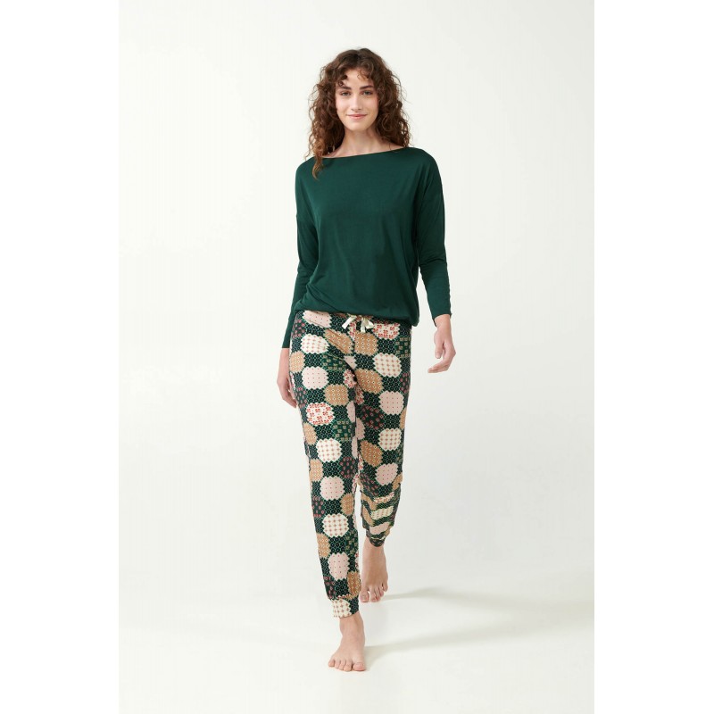 Πυτζάμα Viscose με Patchwork Μοτίβο GREEN TIMBER (21080-GREEN TIMBER) Πυτζάμα Viscose με Patchwork Μοτίβο GREEN TIMBER (21080-GREEN TIMBER)