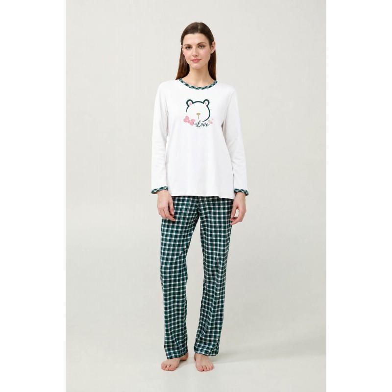 Γυναικεία Βαμβακερή Πυτζάμα WHITE (23985-WHITE) Γυναικεία Βαμβακερή Πυτζάμα WHITE (23985-WHITE)
