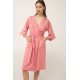 Γυναικεία Σταυρωτή Ρόμπα από Βαμβάκι PINK GLOW (24334-PINK GLOW)
