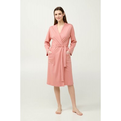 Σταυρωτή Βαμβακερή Γυναικεία Ρόμπα PINK TAN (23337-PINK TAN)