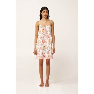 Φλοράλ Νυχτικό Micromodal με Πατιλέτα PINK TAN (24049-PINK TAN)