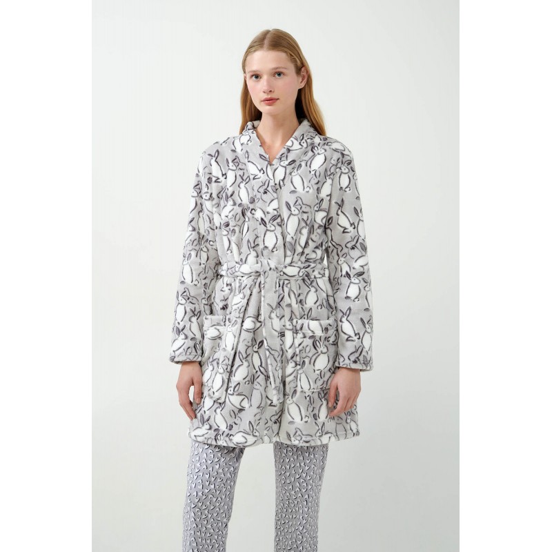 Σταυρωτή Fleece Ρόμπα με Λαγουδάκια LIGHT GRAY (21462-LIGHT GRAY) Σταυρωτή Fleece Ρόμπα με Λαγουδάκια LIGHT GRAY (21462-LIGHT GRAY)